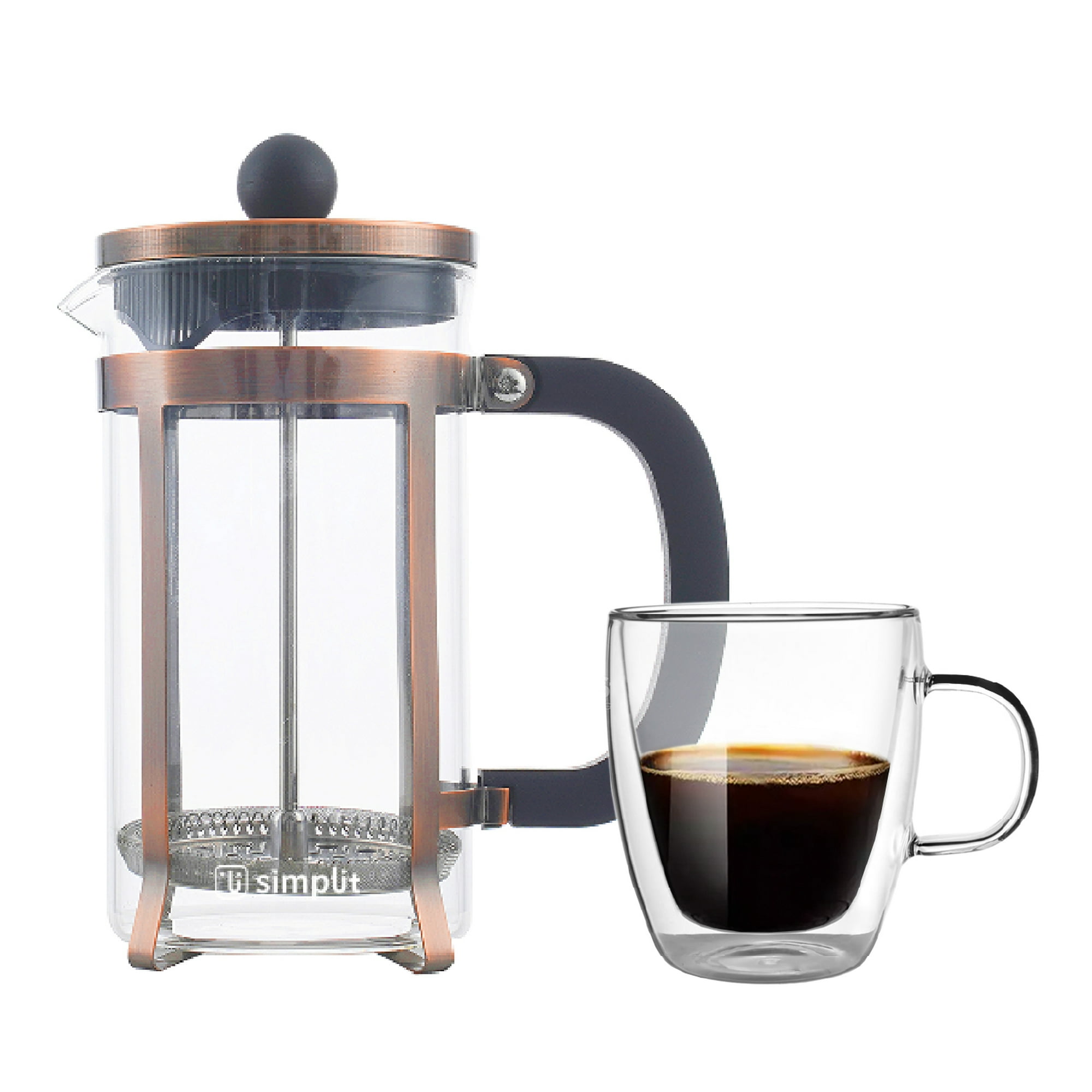 Pack Cafetera Francesa 600 Ml + Taza Vidrio 350ml Simplit