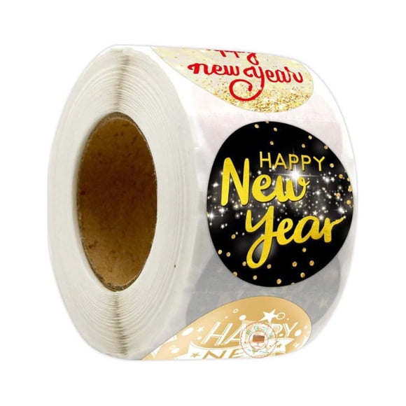 500x Feliz Año Nuevo Pegatinas Feliz Año Nuevo Etiquetas Para Manualidades Cajas De Regalo Estilo B