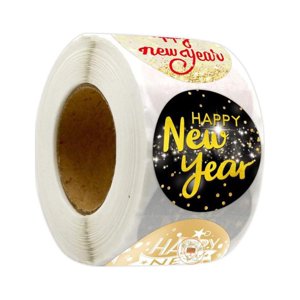 Bothyi - 500X Feliz Año Nuevo Pegatinas Feliz Año Nuevo Etiquetas Para Manualidades Cajas De Regalo Estilo B