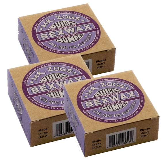 Cera para Tabla de Surf Sex Wax Quick Humps Coco Paquete de 3
