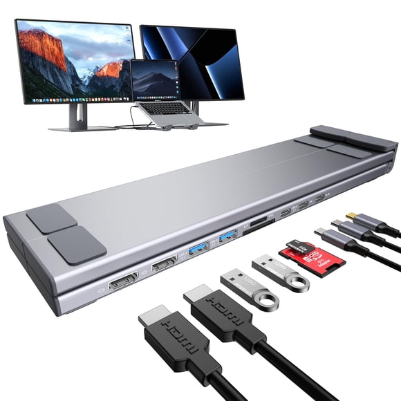 Soporte USB C para portátil Mukiya Dual 4K @60Hz