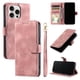 thumbnail image 1 of Funda Cartera para iPhone 15 Pro Tapa con Ranuras, Soporte y Correa Rosa, 1 of 5