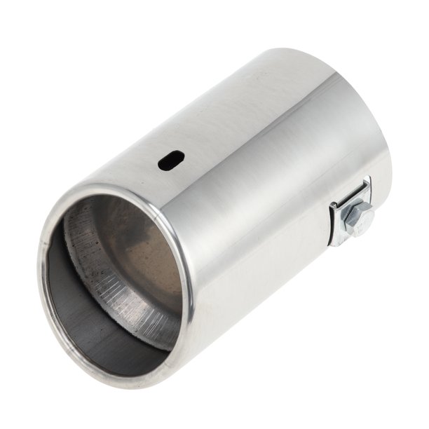 Unique Bargains 63MM Tubo de Escape Trasero Redondo de Cromo de Acero Inoxidable para Automóvil, se adapta a Diámetros de 1 1/4" a 2"