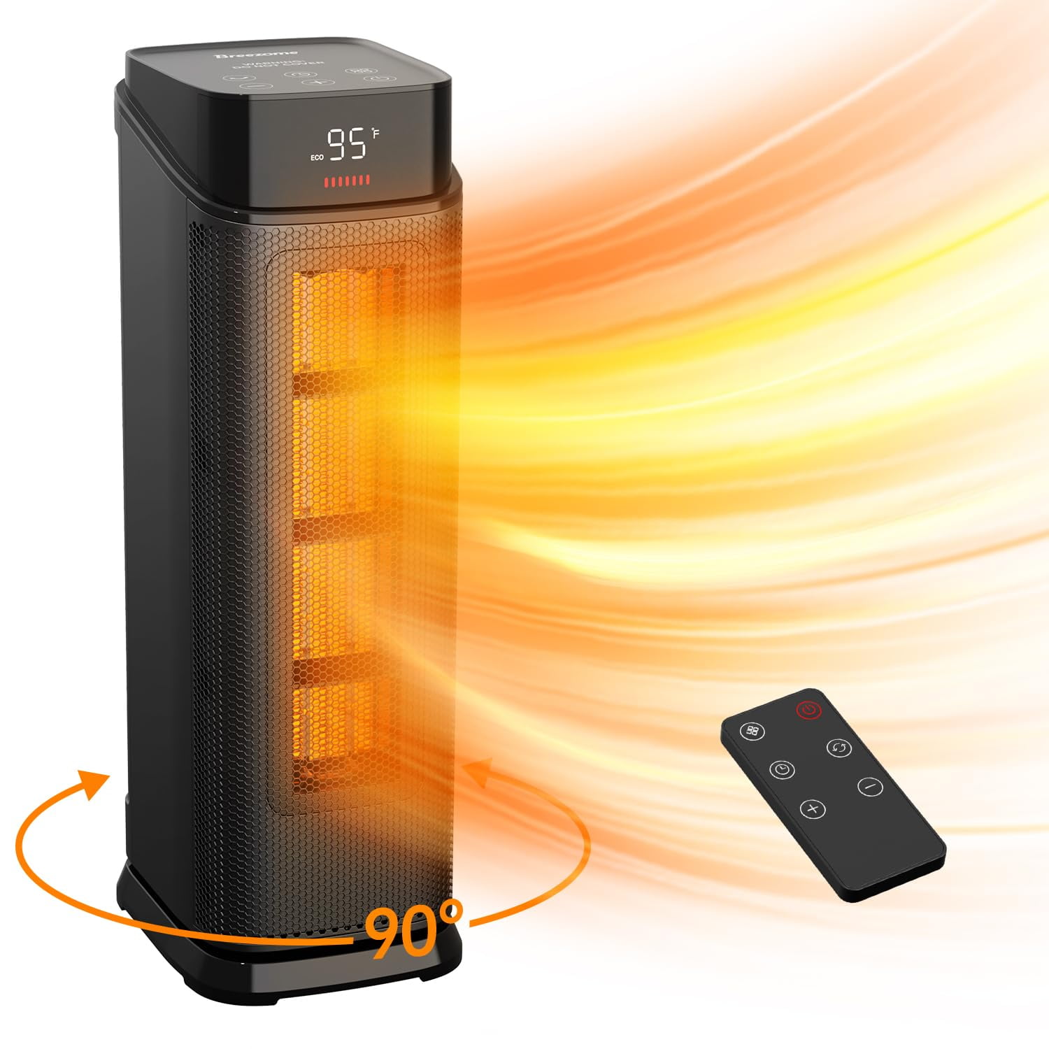 Calentador De Espacio Breezome 1500w Ptc Portátil Eléctrico Para El Hogar