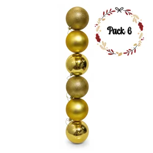 Genérico - Pack 6 Esferas Navidad Doradas 12Cm Decoración Colgantes