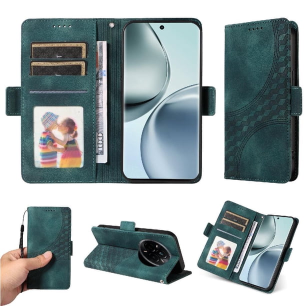 Carcasa FOXDOCK Realme 14 Pro Plus de cuero PU, diseño acolchado clásico, protección contra caídas y rayones