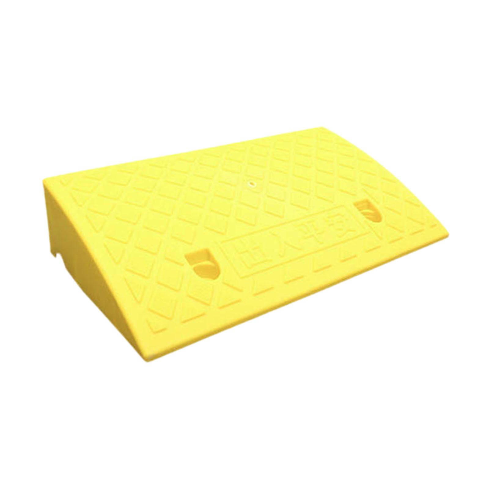 Magideal - Rampa Para Bordillo Con Superficie Antideslizante Para Vehículos Y Sillas De Ruedas Construcción Resistente De Pp Ligera Y Portátil Adecuad Amarillo 50X27X10Cm