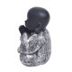 thumbnail image 3 of Artesanía de resina china Estatua de Buda Monje lindo Figurilla Coche Ornamentos-S Plata, 3 of 5