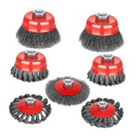 Ioensy - Juego De 7 Cepillos De Alambre Para Amoladora Angular Multiusos Con Eje Roscado