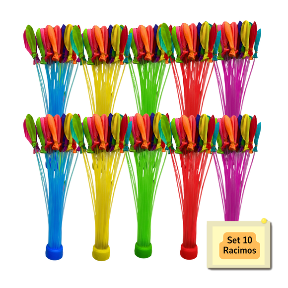 Set 10 Racimos De Bombitas De Agua + Adaptador Verano