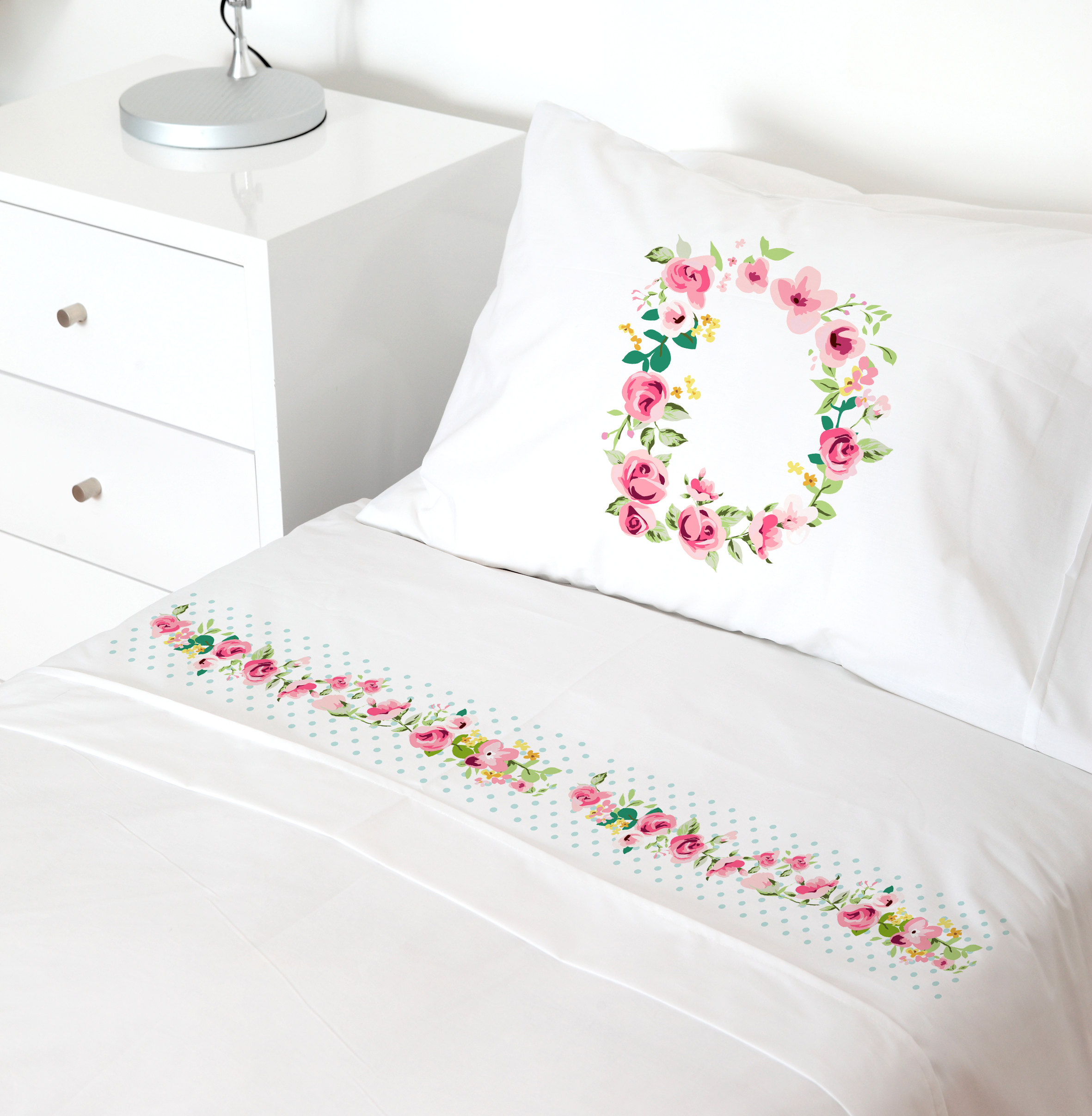 Tuyo Print - Juego De Sábanas 1,5 Pl Letras Vintage D