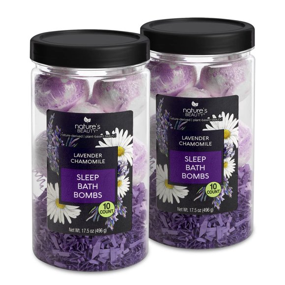 Set de regalo Bath Bomb Nature's Beauty, lavanda y manzanilla, paquete de 2