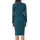 thumbnail image 3 of INSPIRE CHIC Traje de Mujer para el Trabajo 2 Piezas Chaqueta Blazer con Ribete de Tweed y Conjunto de Falda L Azul Lago, 3 of 6