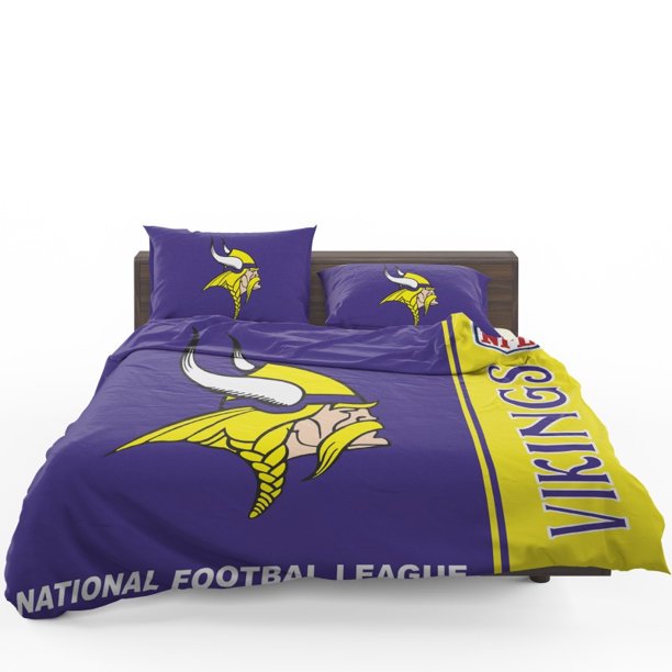 NFL Minnesota Vis Quilt Duvet Cover Set Kids Home Textiles Bedclothes Double3-Piece Bedding Set