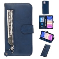 Gangxun - Funda Con Cremallera Para Iphone 11, Carcasa Cartera De Cuero Pu Con Soporte Y Tarjetero