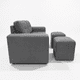 thumbnail image 4 of Sofá Cataluña + 2 Puff felpa Gris, 4 of 7