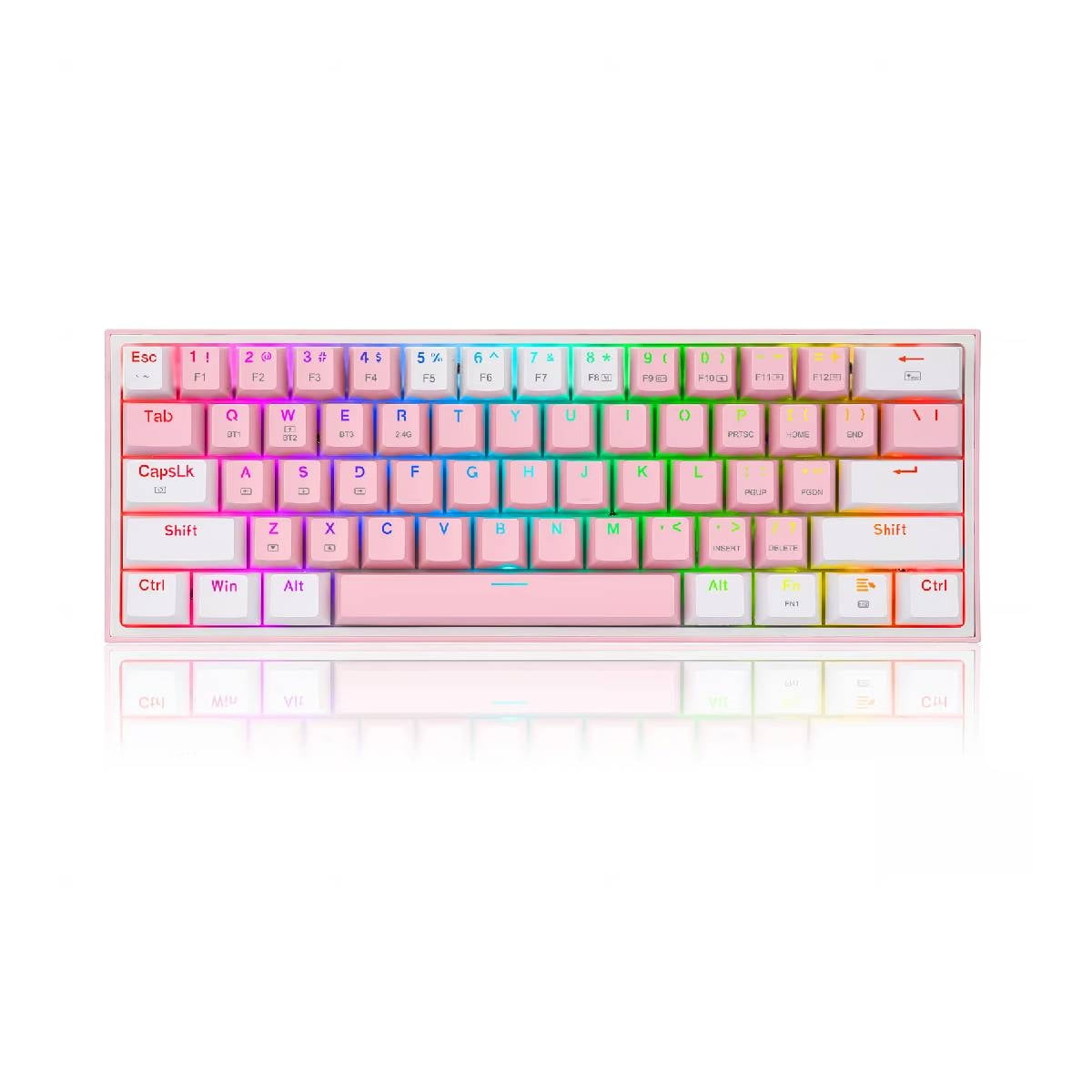 Teclado Gamer Redragon Fizz K617 / Switch Red / Ingles / Wired - Pink/white (k617-rgb Pw)