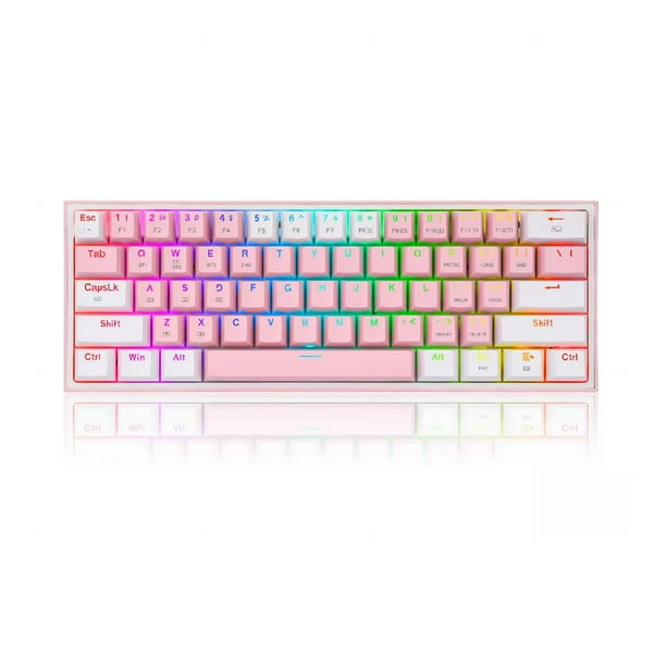 Teclado Gamer Redragon FIZZ K617 / Switch Red / Ingles / Wired - Pink/White (K617-RGB PW)