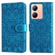 thumbnail image 1 of Funda tipo cartera FOXDOCK para Vivo Y78 5G , diseño girasol en relieve, cuero PU, cierre magnético, soporte y tarjetero, 1 of 5