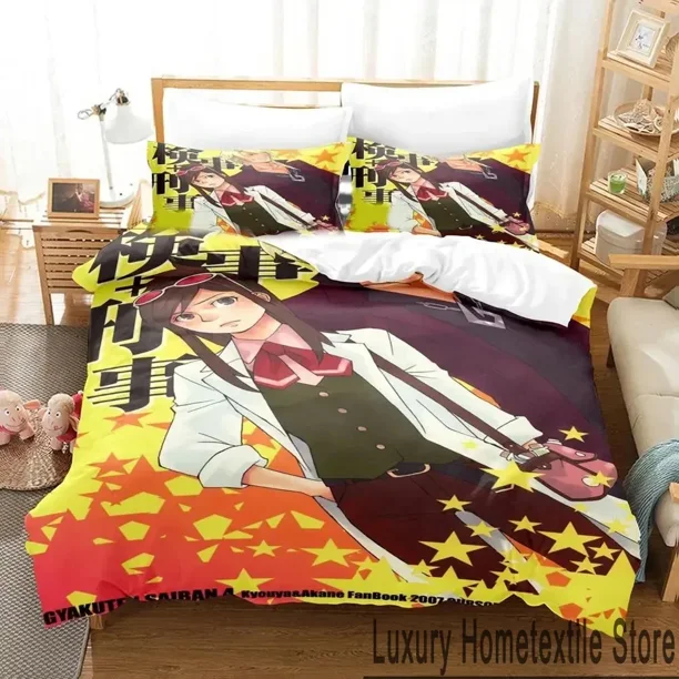 Ace Attorney Bedding Set Boys Girls Duvet Cover Pillowcase Bed boys Adult Home Textileextile Bed Sheets