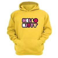 Genérico - Polerón Canguro Gatita Kitty Amarillo Talla Xl Unisex