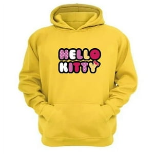 Genérico - Polerón Canguro Gatita Kitty Amarillo Talla Xs Unisex