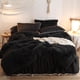 thumbnail image 1 of Juego de fundas de edredón HAIHUA Black Fluffy Twin con fundas de almohada, 1 of 9