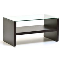 Habita2 Chile - Mesa De Centro Walnut Rectangular Cubierta Vidrio Altura 40Cm