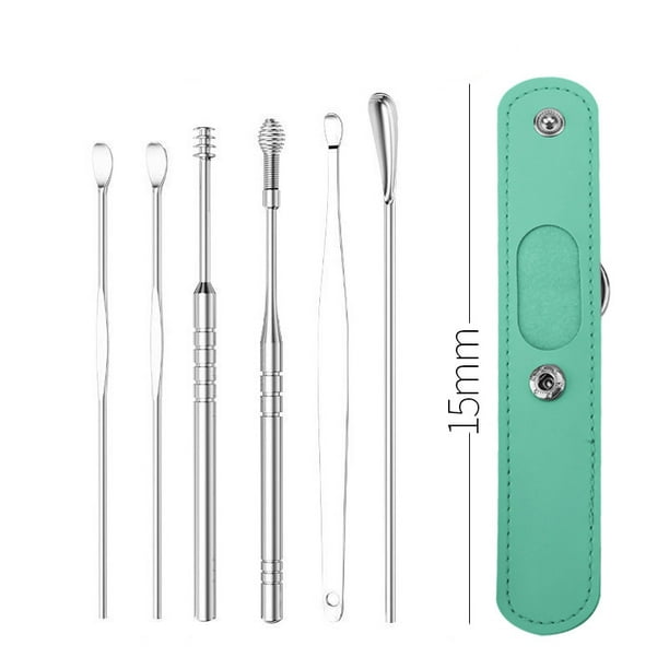 6PCS Ear Cleaner Wax Removal Tool Earpick Sticks Earwax Remover Curette Ear Pick Cleaning Ear Cleanser Spoon Health Care Earpick