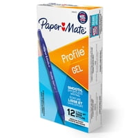 Bolígrafo De Gel Paper Mate Con Perfil Retráctil De 0,7 Mm, Azul, Paquete De 12