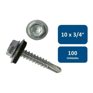 Anclajes - Autoperforante Cabeza Hexagonal Con Golilla #10 X 3/4"" 100Un