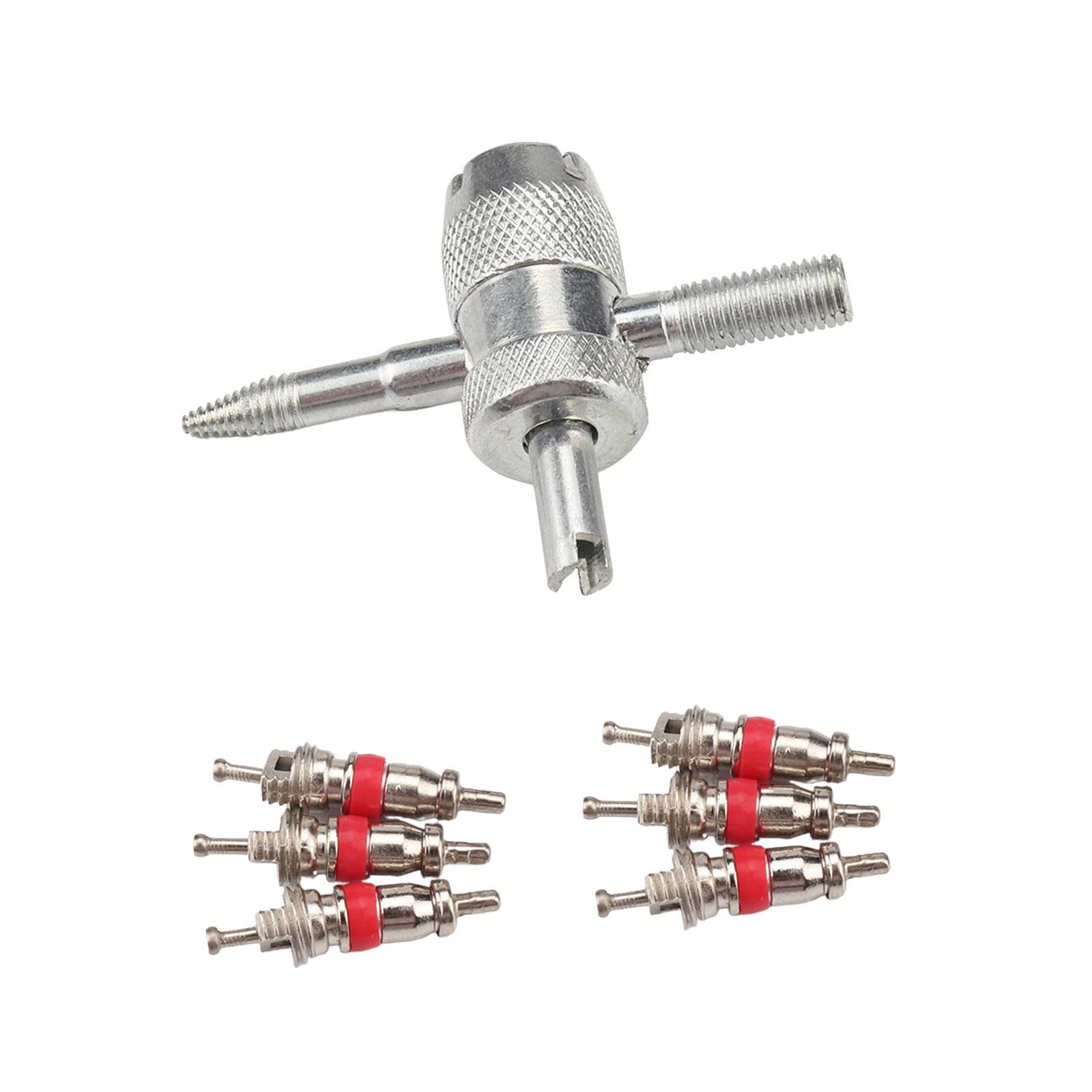 Magideal - Juego De Instalación Y Extracción De Núcleo De Válvula De Neumático Genérico De 6 Piezas, Herramienta Profesional De Núcleo De Válvula De 4 Vías Para