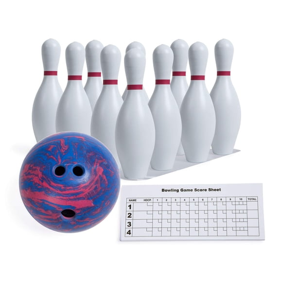 Set de bolos Champion Sports con bolas y alfileres de plástico de 15 pulgadas