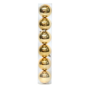 Wakeshome - Pack 6 Esferas Navidad Bambalinas 8Cm Adornos Para Arbolito Dorado