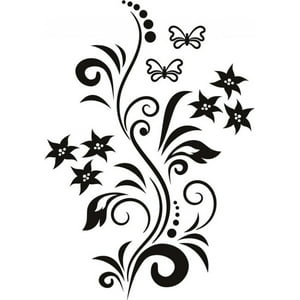 Rienda Libre Graphics - Decomural Butterfly Flower Vine Ws-18583