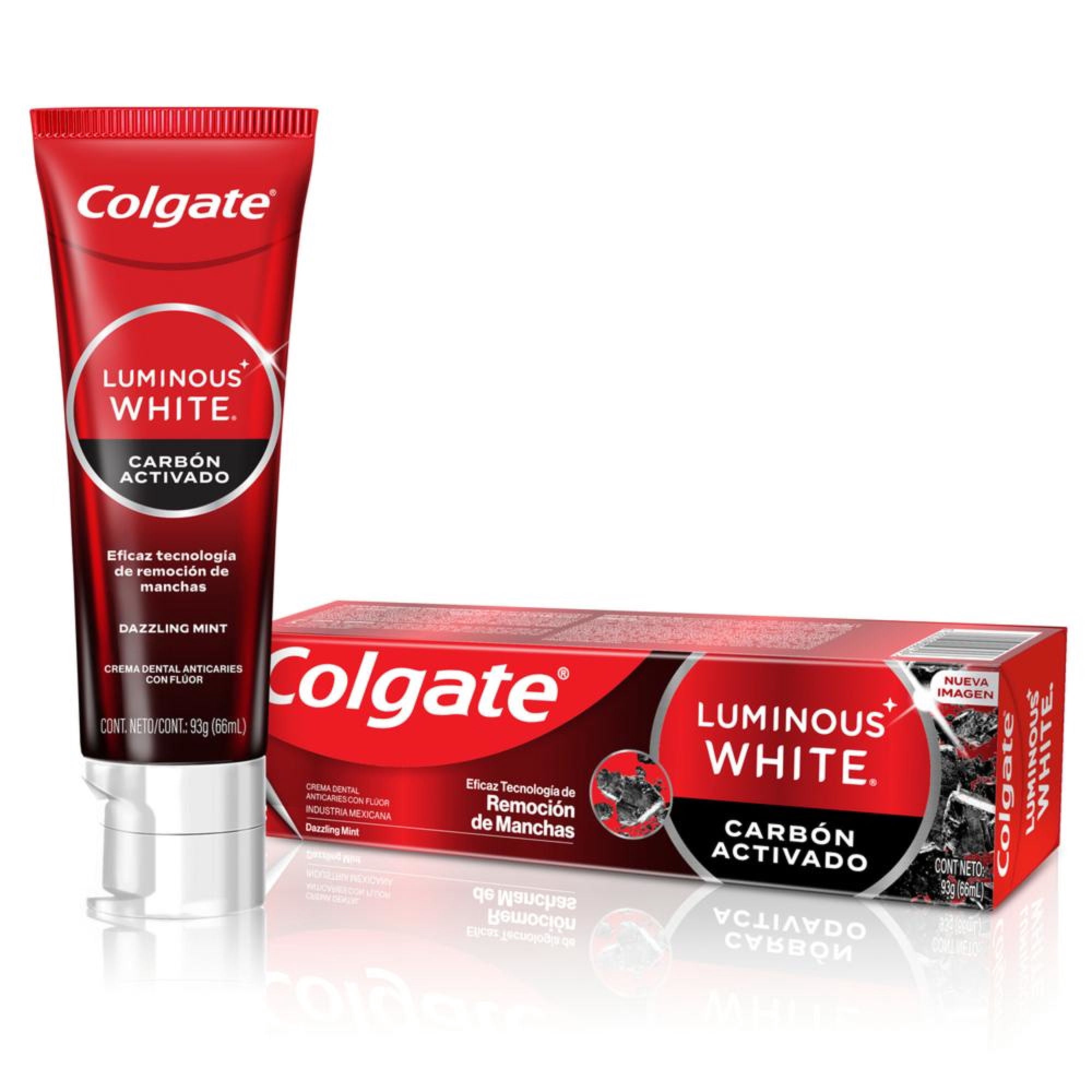 Crema Dental Anticaries Con Flúor Pasta Dental Colgate Luminous Carbón