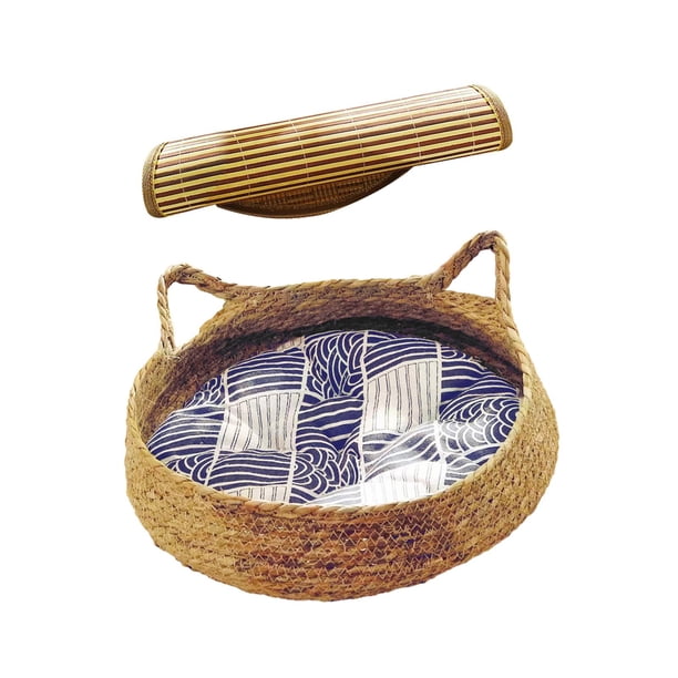 Cesta para cama para gatos, rascador para gatos, cama para perros, protector de muebles, salón para gatos, nido de verano, casa para gatos, gatos gran , Sin almohada 38x1 Sin almohada 38x13cm