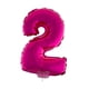thumbnail image 1 of Globo de aluminio con forma de bastón, número 2 a 16, color rosa divertido, 1 of 8