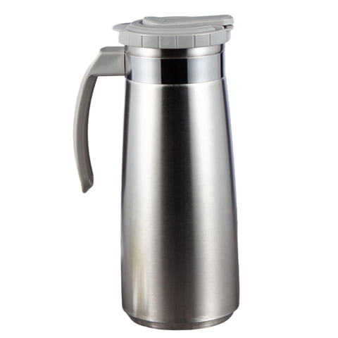 Magideal - Jarra De Agua De Acero Inoxidable, Hervidor De Té De Agua Fría De 43,96 /1,3 L, Hervidor De Agua Fría, Hervidor De Café Frío Para Jugo, Refrigerador Gris