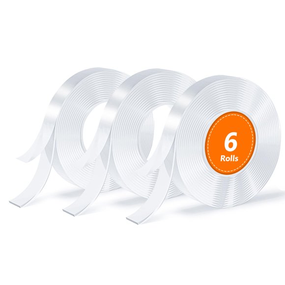 Cinta SUTOUG Nano 3 m/rollo, paquete de 6, transparente y reutilizable