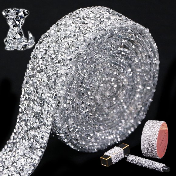Pegatina Locacrystal 3 cm × 274 cm Roll de cristales plateados