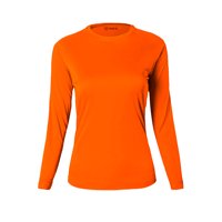 Snix - Polera Femenina Dry Fit Manga Larga-Naranja Fluor Talla L
