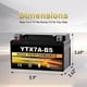 thumbnail image 2 of Batería para motocicleta Daakmax YTX7A-BS 12V 6Ah AGM sellada 105 CCA, 2 of 8