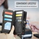 thumbnail image 5 of Cuero CaseMe para Samsung Galaxy A57 5G Funda Tipo Billetera [Bloqueo RFID] con Soporte para 10 Tarjetas, Cierre de Zíper y Ranura para Billetes, Correa Magnética de Hombro y Muñeca de Cuero PU, 5 of 10