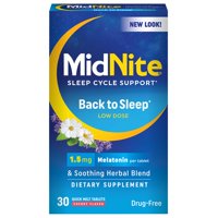 Sleep Aid Midnite Back To Sleep En Dosis Bajas De 1,5 Mg De Melatonina