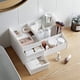 thumbnail image 5 of Organizador de escritorio para maquillaje, caja de almacenamiento de cosméticos con cajón, tocador elegante y chic, almacenamiento de encimera para cosméticos, espacio para brochas, sombras de ojos, l, 5 of 5