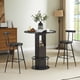 thumbnail image 2 of 3-Piece Bar Table and Stool Set 31.5-inch round bar table with two stools Compact wooden dining bar with metal ring footrest Ideal for restaurants, cafes, bars, living rooms, and small spaces,Black, 2 of 3