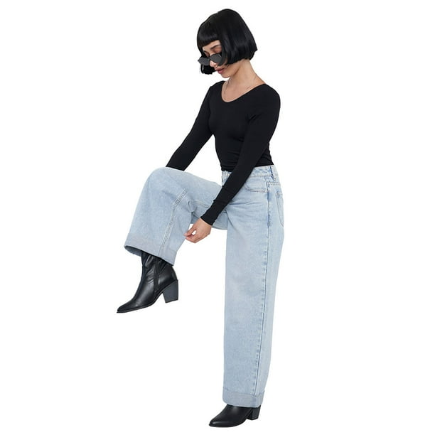 Jeans Mujer Extra Wide Leg Fit Full Length Azul Claro Corona