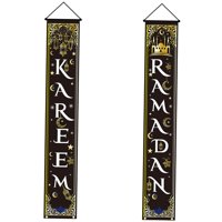 Bothyi - Bandera De Puerta Eid, Decoración De Fiesta Interior Y Exterior, Bandera De Copla De Ramadán De 30X180Cm