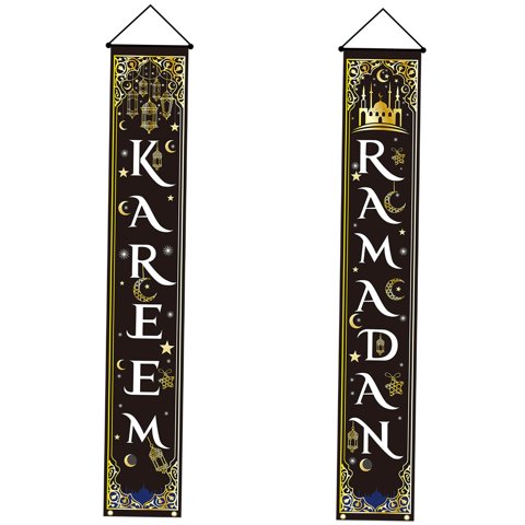 Bothyi - Bandera De Puerta Eid, Decoración De Fiesta Interior Y Exterior, Bandera De Copla De Ramadán De 30X180Cm